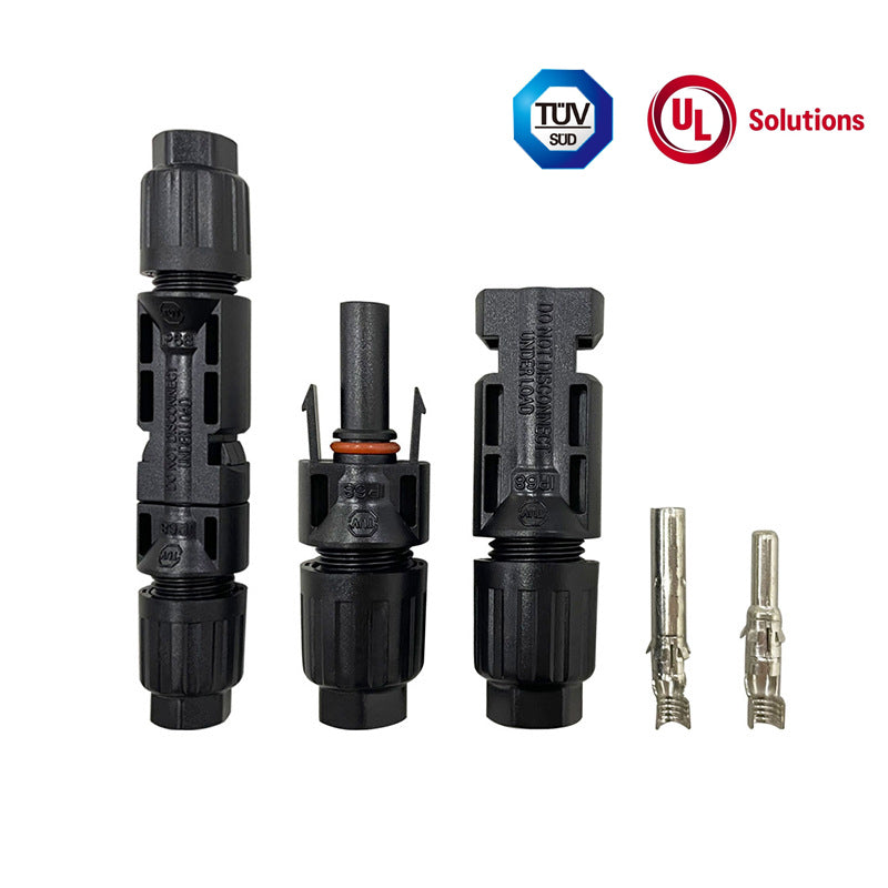 100 Pairs 1000V 30A Male+Female Solar Cable connectors for 10AWG-12AWG  2.5mm²-6mm² TUV UL IP68 Black