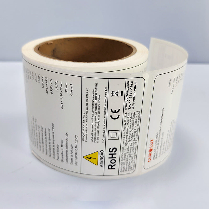 1000 pegatinas con logotipo resistentes a altas temperaturas, etiquetas adhesivas impermeables para paneles solares.