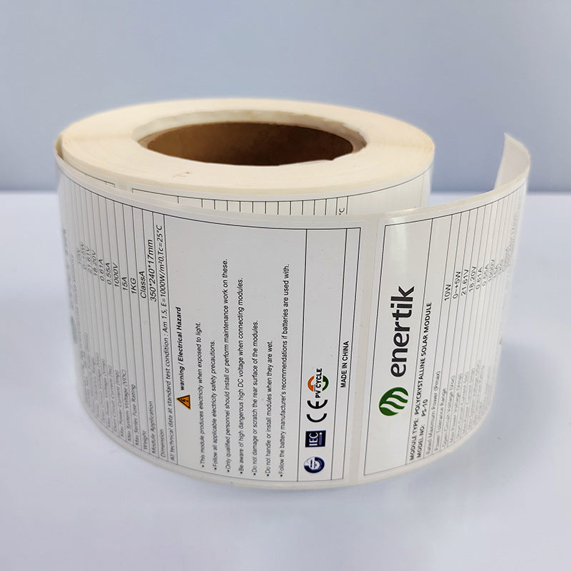 1000 pegatinas con logotipo resistentes a altas temperaturas, etiquetas adhesivas impermeables para paneles solares.